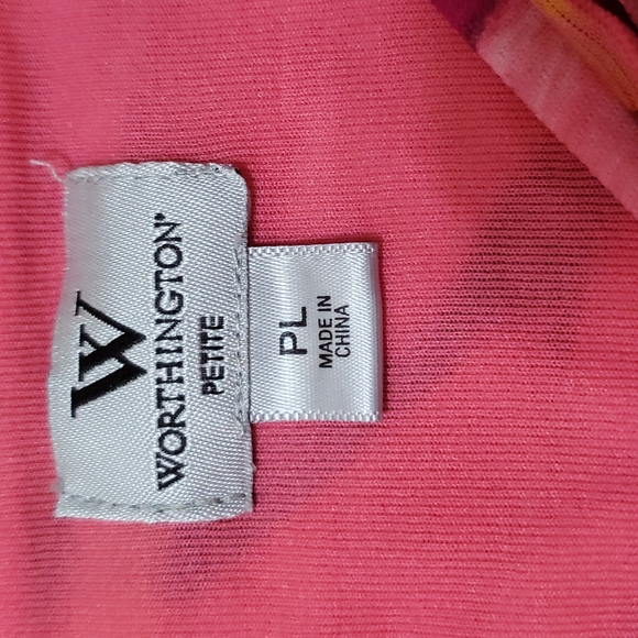 Worthington - Pink & Orange Top - Ladies Petite Large - Picture 11 of 12